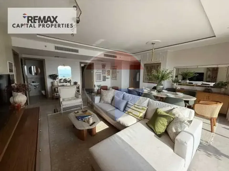 With a stunning sea view and a 110m² private garden, a fully finished 175m² chalet with 3 master bedrooms is for sale in "Al Masyaf" Ras El Hekma.